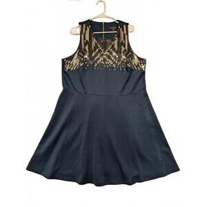 Spenser Jeremy Woman Navy Blue Sequined Dress Womens 1XL Zipper Back